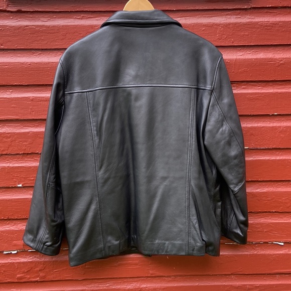 Calvin Klein Black Leather Jacket Fleece & Quilted Lining Men's Size M - Picture 15 of 15